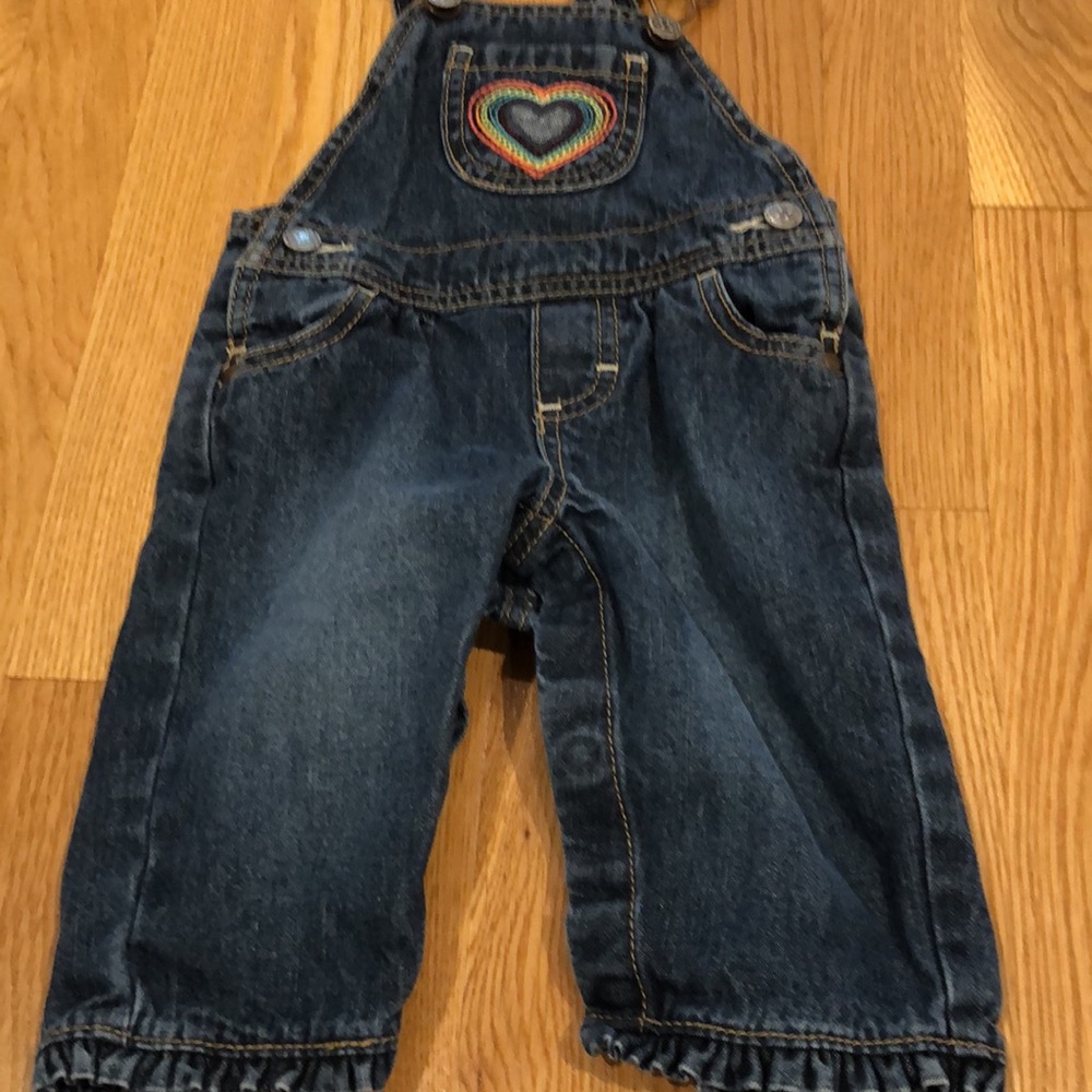 Oshkosh baby denim overalls with heart